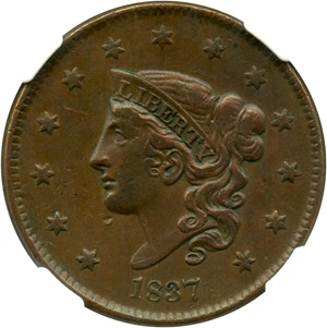 image for: 1837 1c NGC XF Details (N-3, Head of 36, Obv. Improperly Cleaned, Medium Letters)