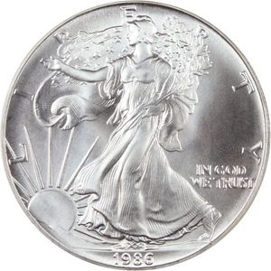 image for: 1986 Silver Eagle $1 NGC MS70