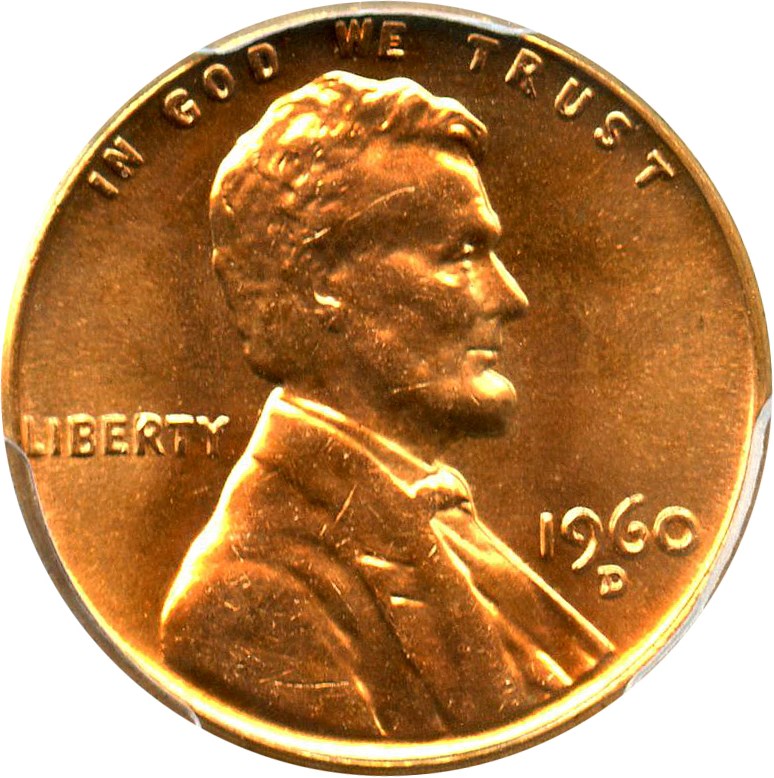 image for: 1960-D 1c PCGS MS66 RD (Large Date)