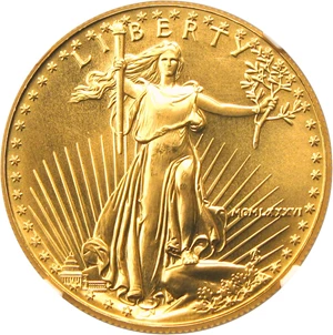 image for: 1986 Gold Eagle $50 NGC MS69
