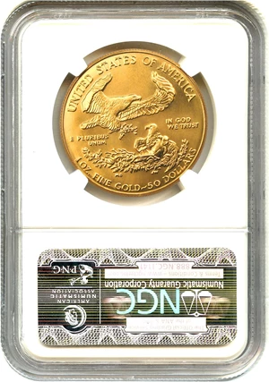 image for: 1986 Gold Eagle $50 NGC MS69