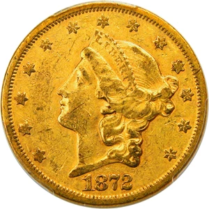 image for: 1872-S $20 PCGS AU50