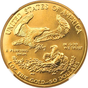image for: 1986 Gold Eagle $50 NGC MS69