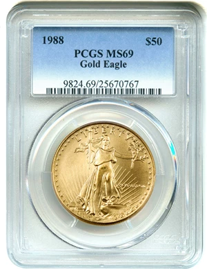 image for: 1988 Gold Eagle $50 PCGS MS69
