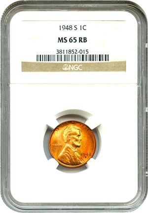 image for: 1948-S 1c NGC MS65 RB
