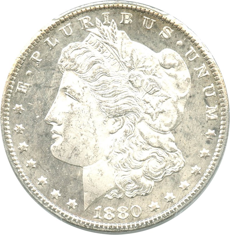 image for: 1880-CC $1 PCGS MS63 PL (VAM-6, 8/Low 7)