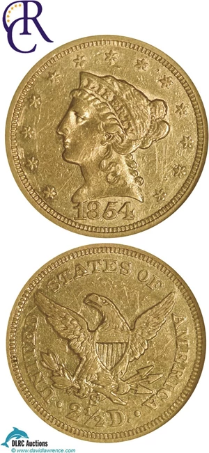 image for: 1854-S $2 1/2 NGC VF35