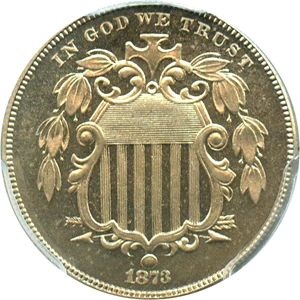 image for: 1873 5c PCGS Proof 64 (Closed 3)
