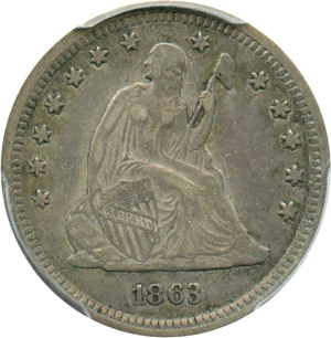 image for: 1863 25c PCGS XF40