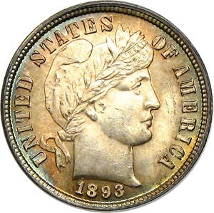 image for: 1893 10c PCGS/CAC MS65 - No Reserve!