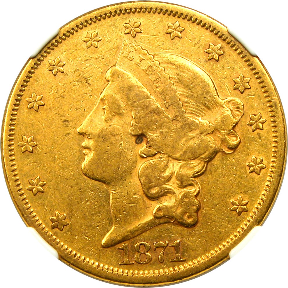 image for: 1871 $20 NGC/CAC XF40