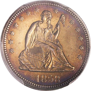image for: 1858 25c PCGS Proof 62