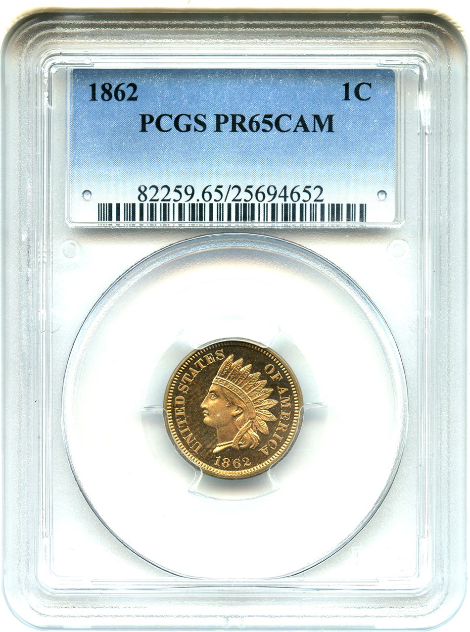 image for: 1862 1c PCGS Proof 65 CAM