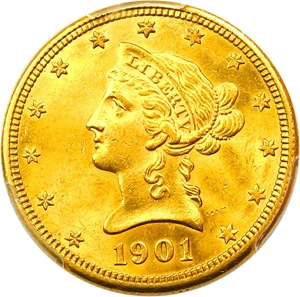 image for: 1901-O $10 PCGS MS63