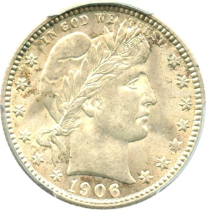 image for: 1906-D 25c PCGS MS62