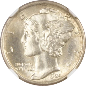 image for: 1924-D 10c NGC MS64 FB