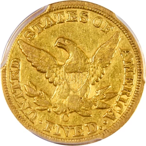 image for: 1854-C $5 PCGS VF35 - DLRC Discount!