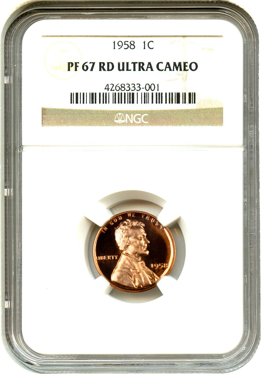 image for: 1958 1c NGC Proof 67 RD UCAM