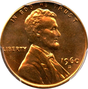 image for: 1960-D 1c PCGS MS66 RD (Small Date)