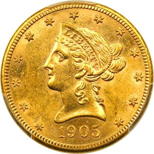 image for: 1905-S $10 PCGS Secure MS63 (Simpson-Hall Collection) - DLRC Discount!