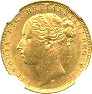 image for: Australia: 1880-M St.George Gold Sovereign NGC MS61 (KM-7) .2354oz Gold