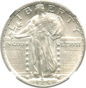 image for: 1924 25c NGC MS64 FH