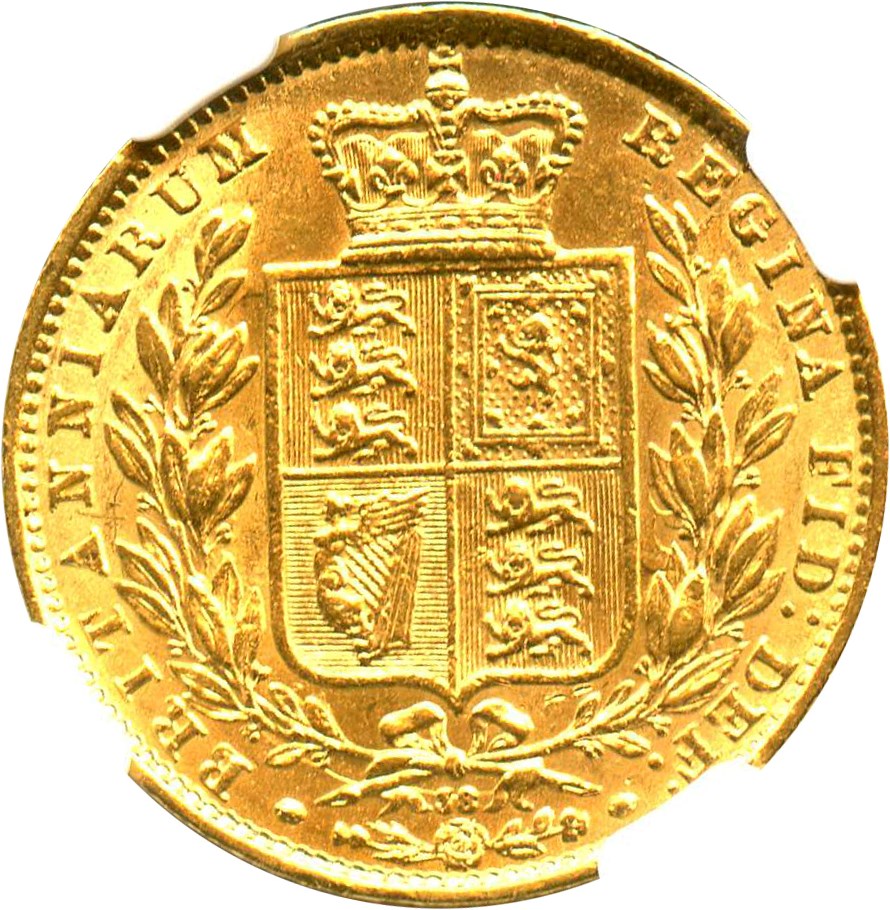 image for: Great Britain: 1866 Gold Sovereign NGC AU50 (KM-736.2) .2355oz Gold
