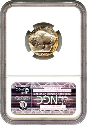 image for: 1937-D 3 Legged 5c NGC MS67