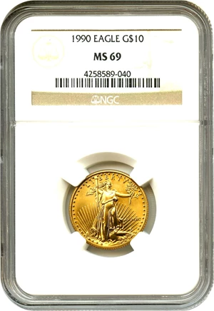 image for: 1990 Gold Eagle $10 NGC MS69