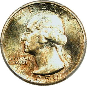 image for: 1950-S/D 25c PCGS/CAC MS66+
