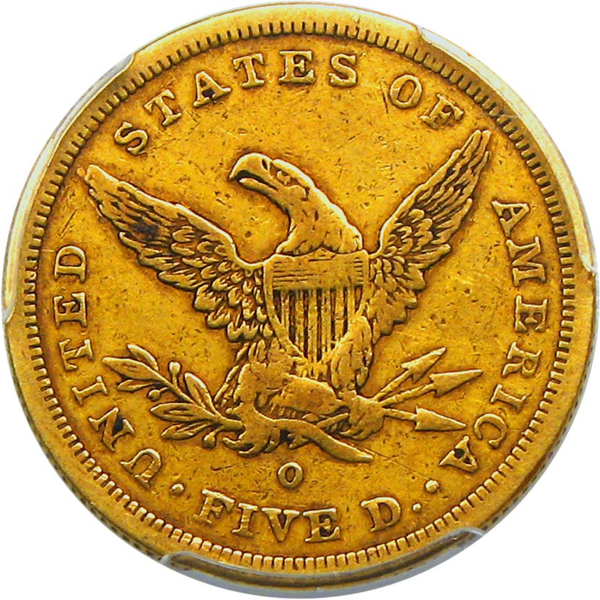 image for: 1842-O $5 PCGS/CAC VF30