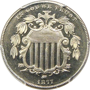 image for: 1877 5c PCGS/CAC Proof 66+ CAM