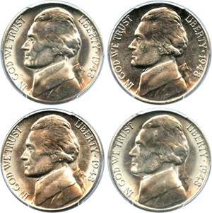 image for: Investor Lot of 1948-S 5c: All PCGS MS65 (4 Coins)