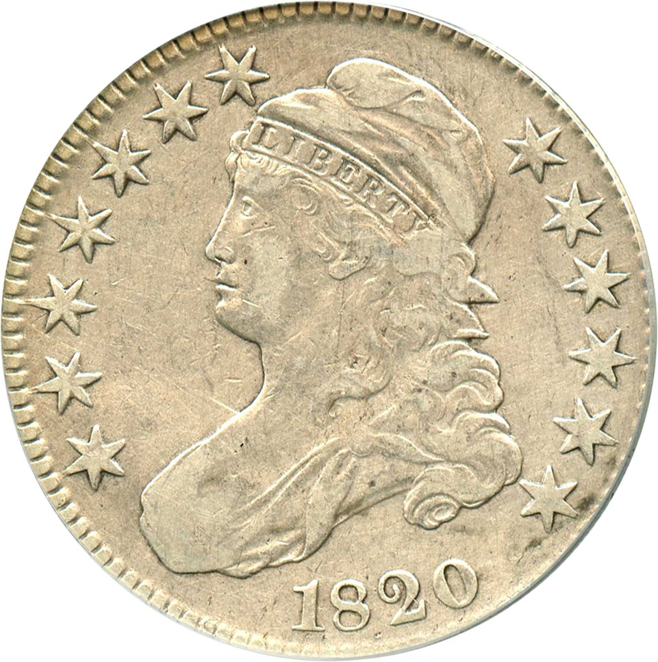 image for: 1820 50c ANACS VF Details (O-107, Cleaned) - No Reserve!