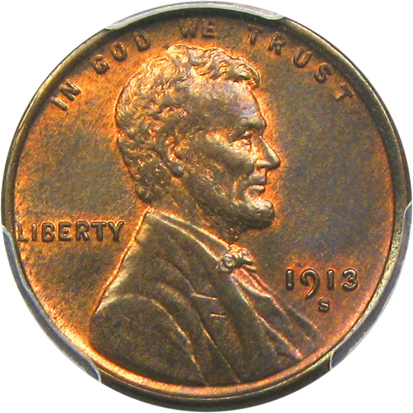 image for: 1913-S 1c PCGS MS64 RB
