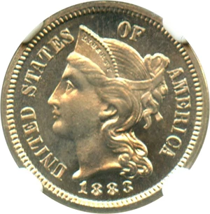 image for: 1883 3cN NGC/CAC Proof 67 CAM