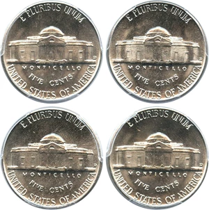 image for: Investor Lot of 1952-D 5c: All PCGS MS65 (4 Coins)