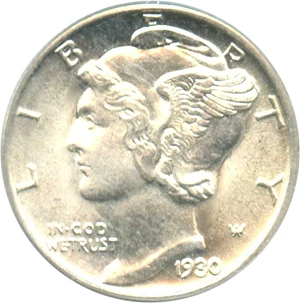 image for: 1930-S 10c PCGS/CAC MS66 FB (OGH)