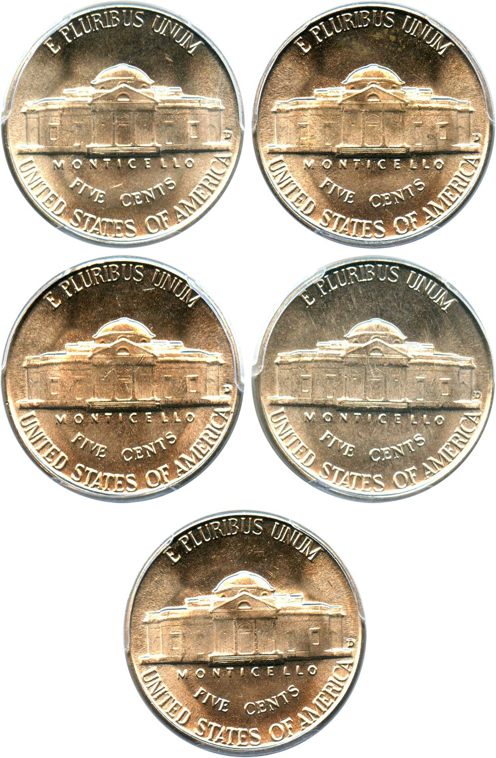 image for: Investor Lot of 1948-D 5c: All PCGS MS64 (5 Coins)