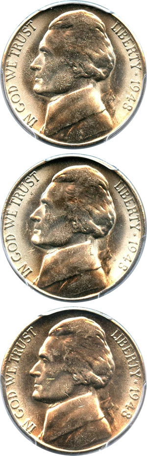 image for: Investor Lot of 1948-S 5c: All PCGS MS64 (3 Coins)