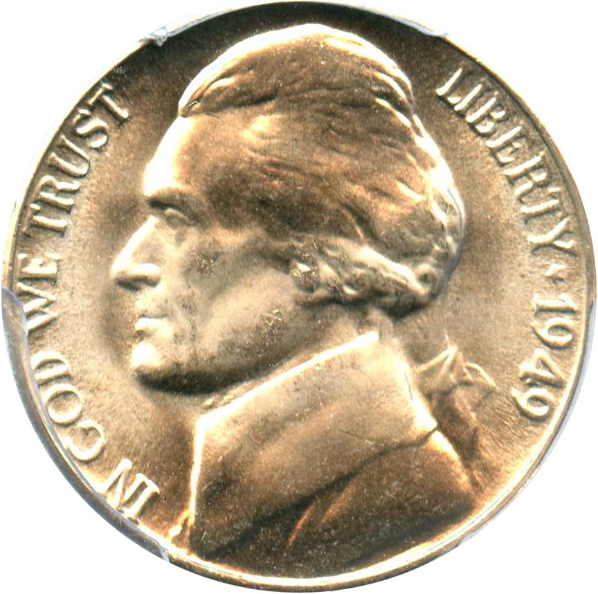 image for: 1949-D 5c PCGS MS66+