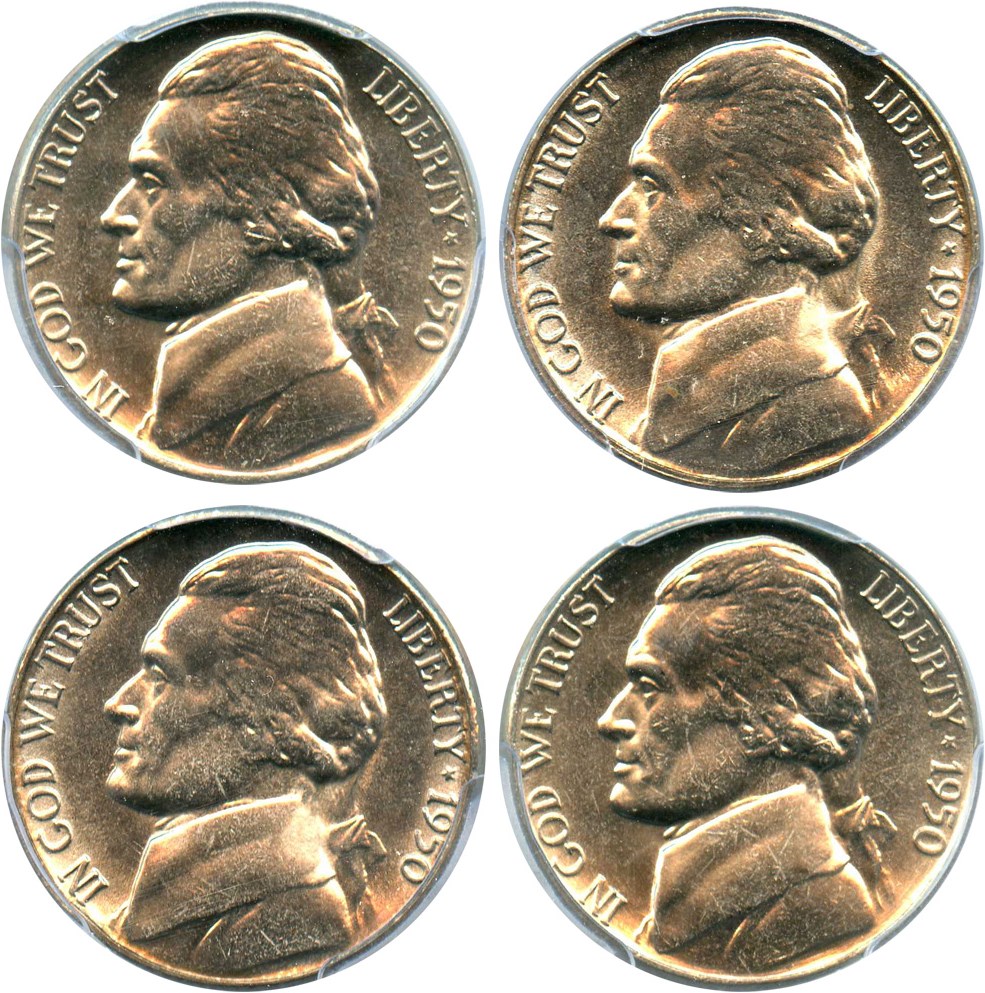 image for: Investor Lot of 1950 5c: All PCGS MS65 (4 Coins)