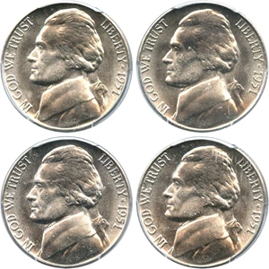 image for: Investor Lot of 1951-S 5c: All PCGS MS65 (4 Coins)