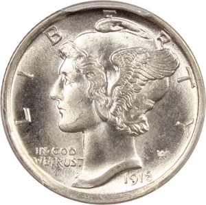 image for: 1918-D 10c PCGS/CAC MS64
