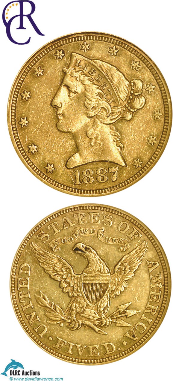 image for: 1887 $5  NGC Proof 53 