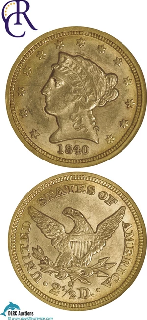 image for: 1840-O $2 1/2 NGC MS62