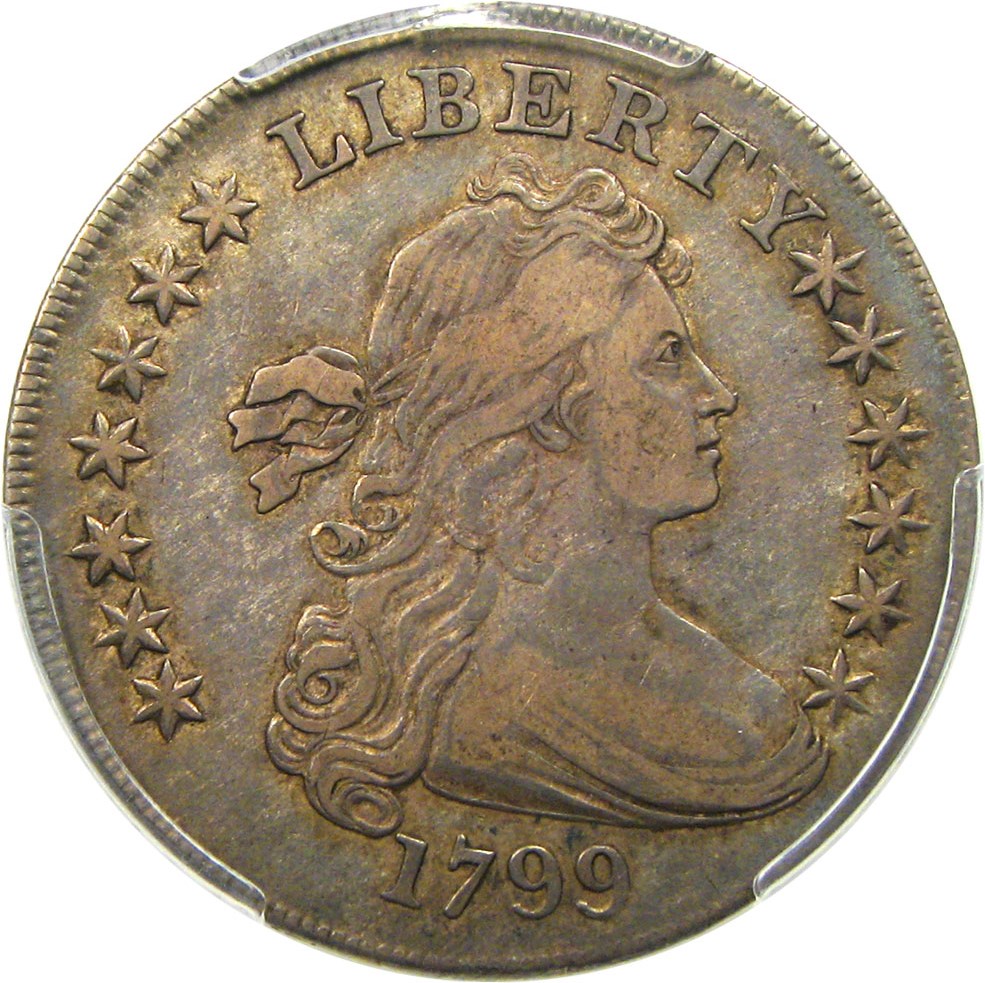 image for: 1799 $1 PCGS/CAC VF30 (Irregular Date, 13 Stars)