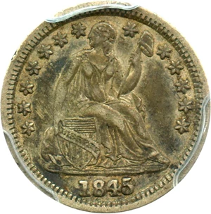 image for: 1845 H10c PCGS/CAC XF45