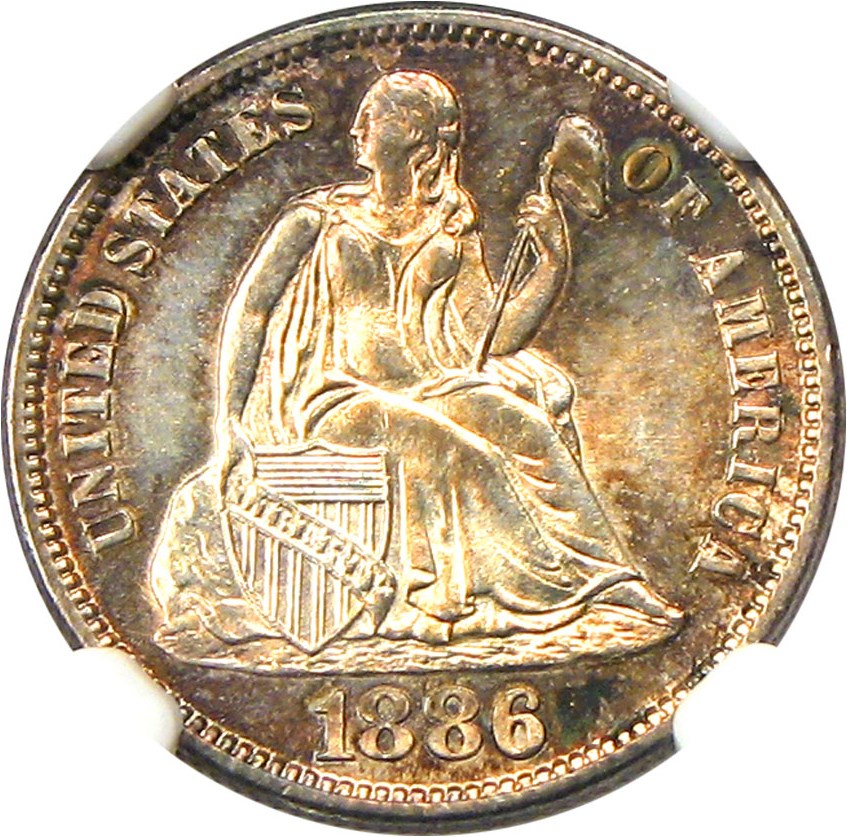 image for: 1886-S 10c NGC MS66