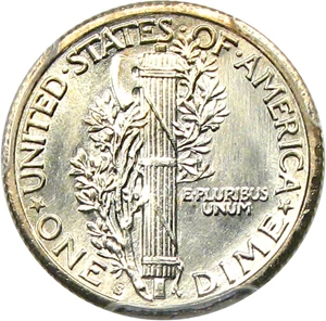 image for: 1923-S 10c PCGS MS66